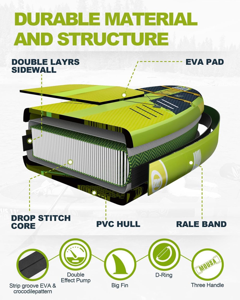 پدل برد موسی MOUSA مدل زرد Yellow - تصویر 4