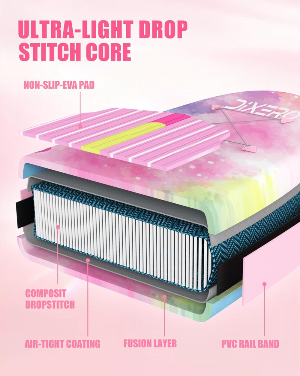 پدل برد دیکسرو DIXERO مدل صورتی Pink - تصویر 4