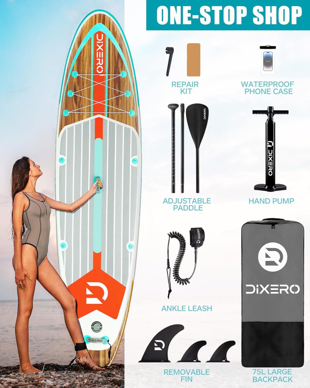 پدل برد دیکسرو DIXERO مدل چوب WOOD - تصویر 4