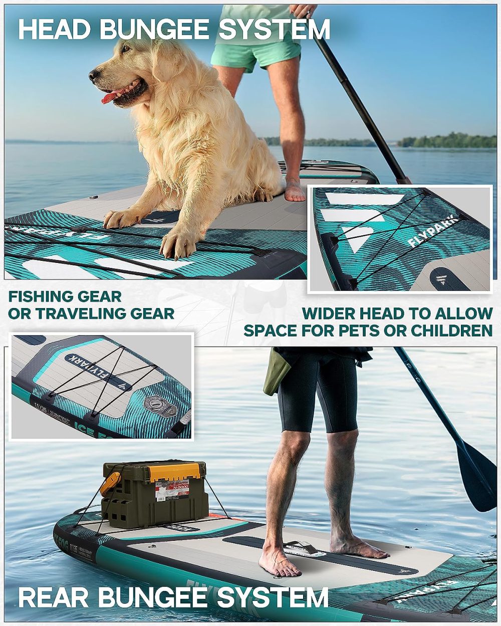 پدل برد FLYPARK مدل ice fog blue green - تصویر 6