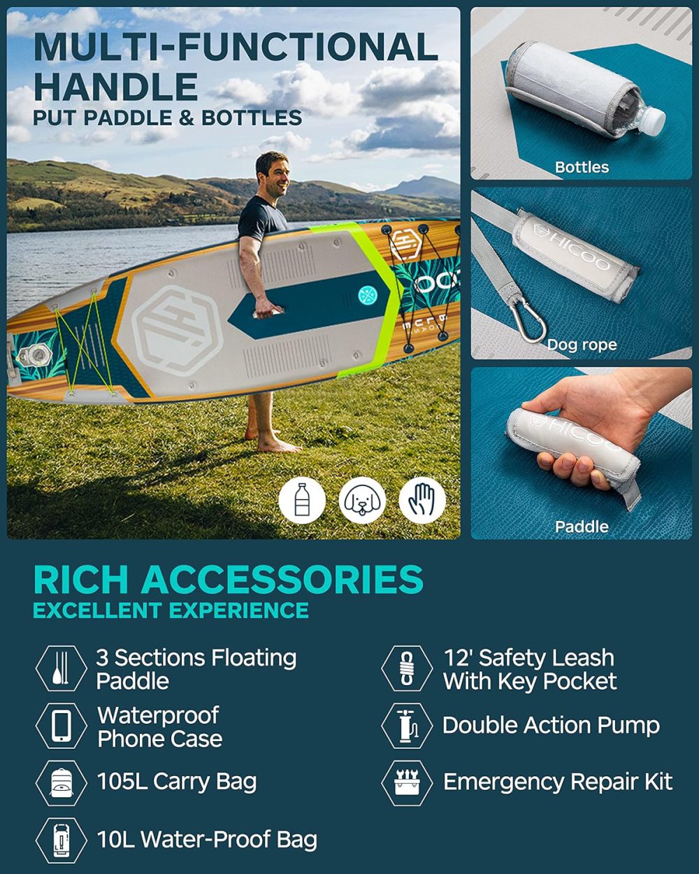 پدل برد HICOO مدل BLUE COAST1 poro - تصویر 5