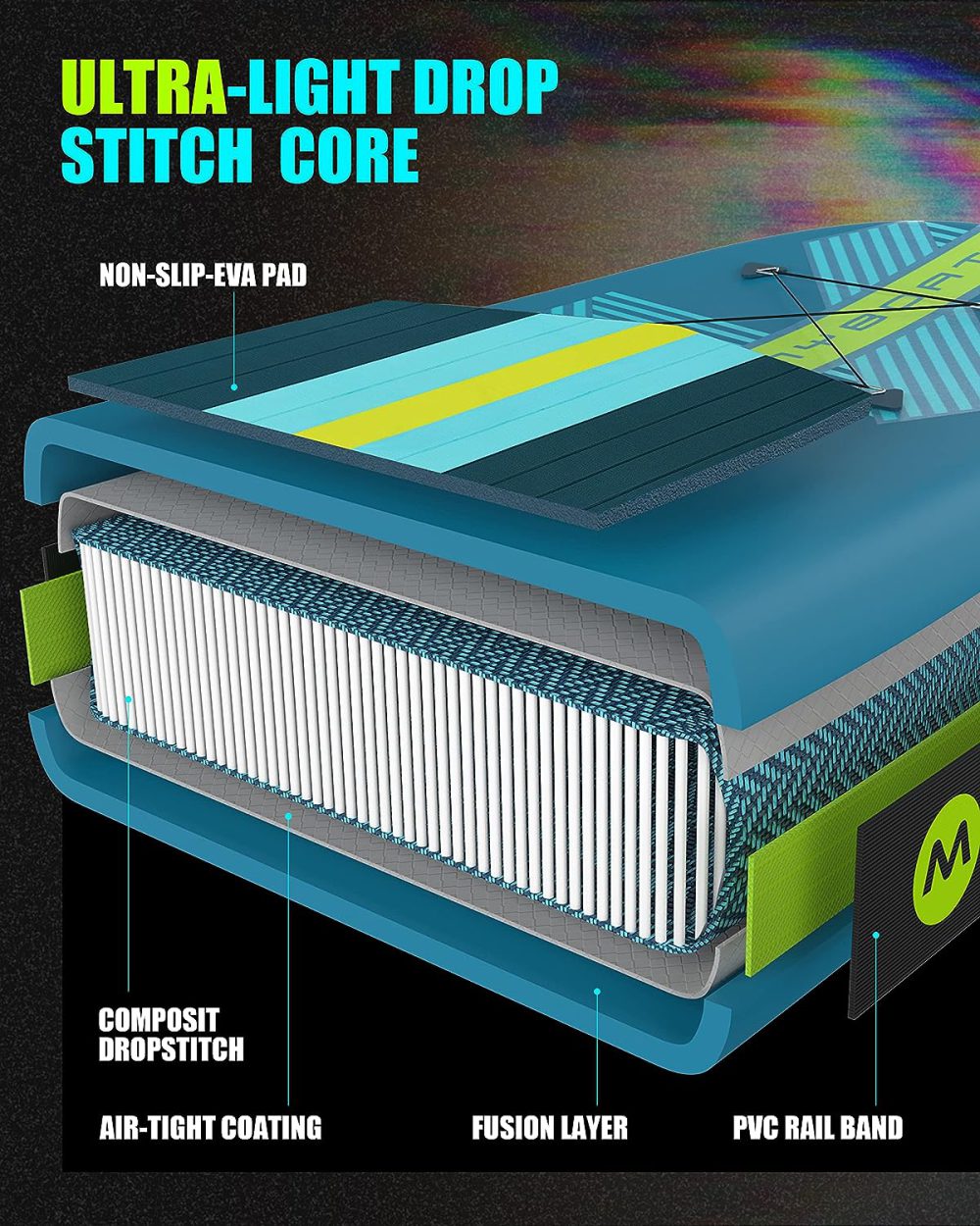 پدل برد MY BOAT برند Cool Green - تصویر 4