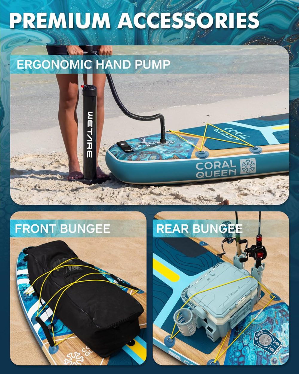 پدل برد وِتِر WETARE مدل ملکه مرجانی آبی - تصویر 5