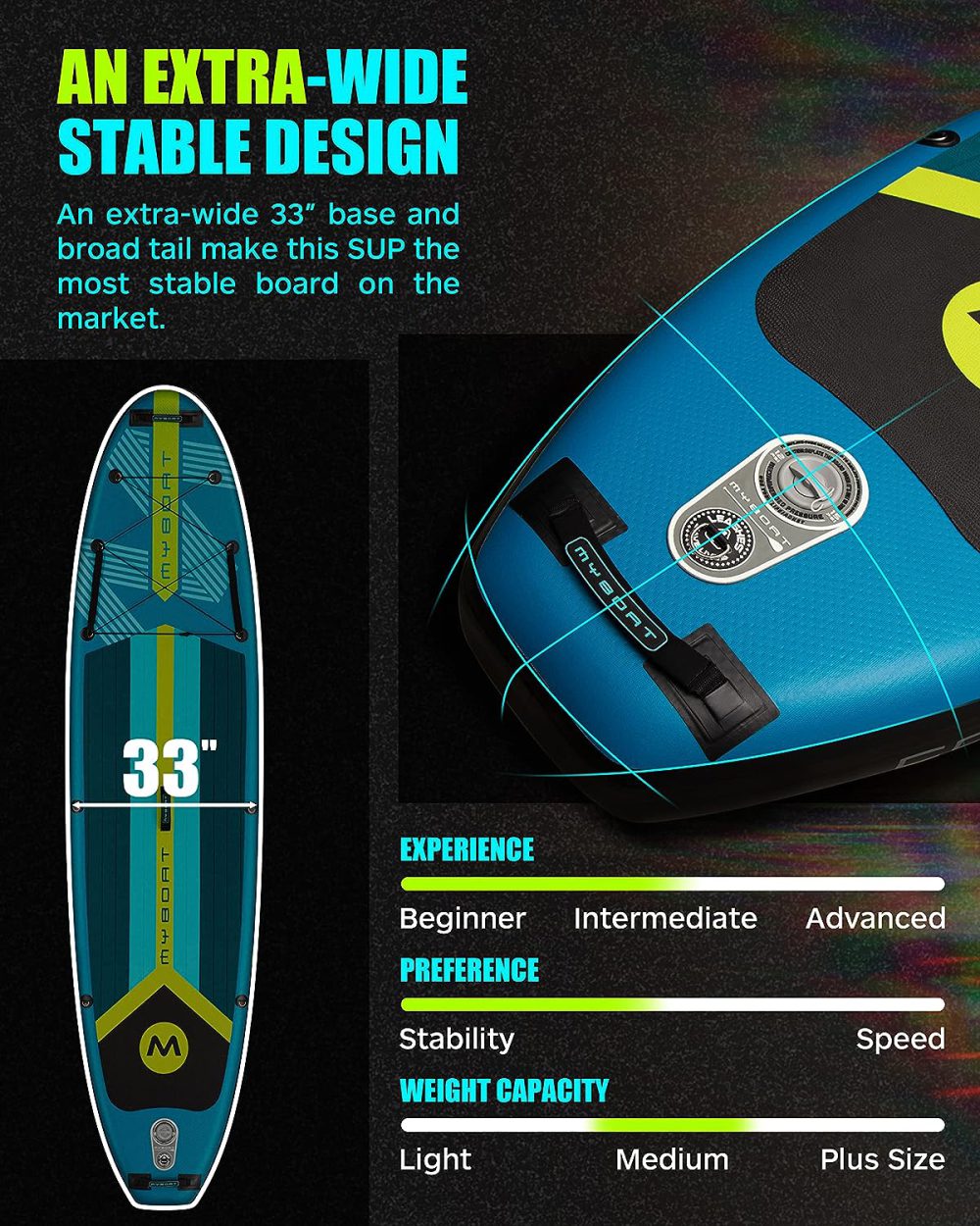 پدل برد MY BOAT برند Cool Green - تصویر 3