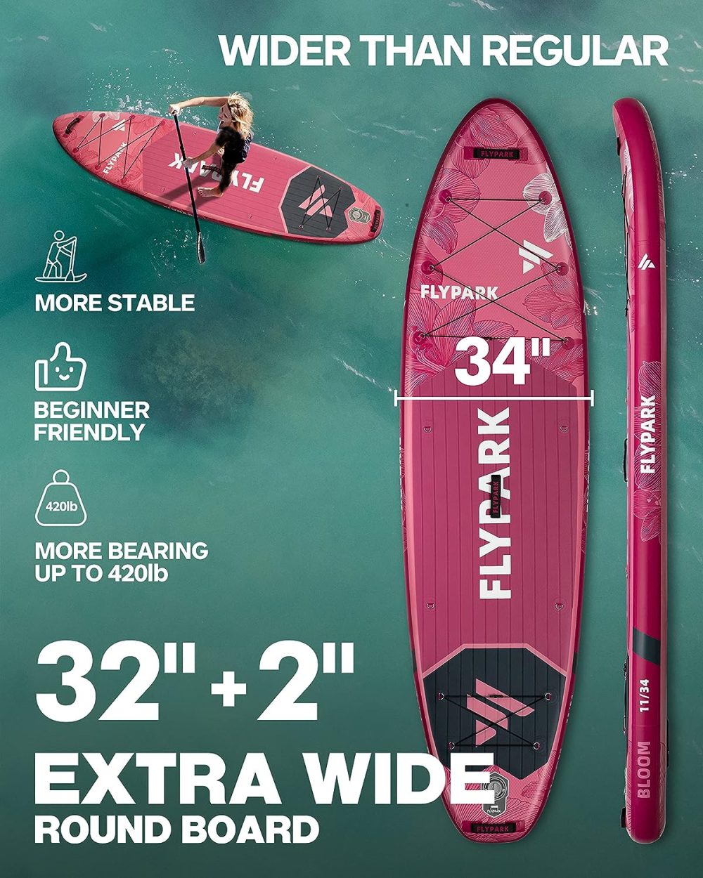 پدل برد FLYPARK مدل BLOOM PINK - تصویر 7