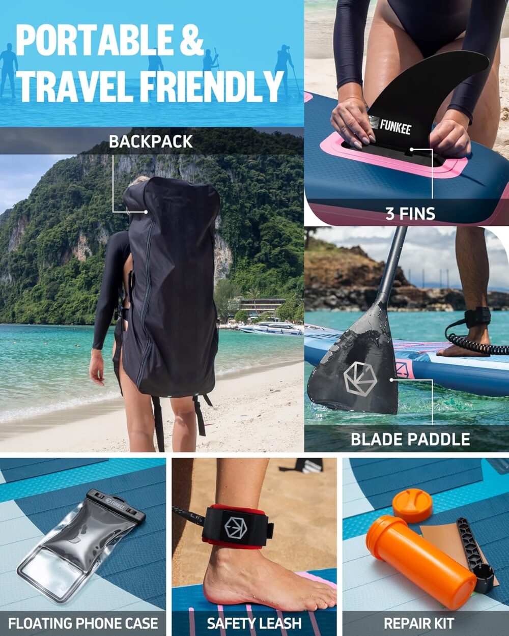 پدل برد فانکی FUNKEE مدل جزر و مد سرخ Blush Tide - تصویر 3