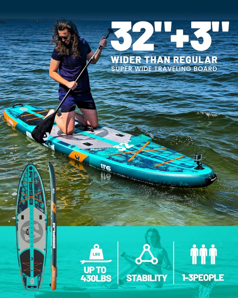 پدل برد بیگ فلای BIGFLY مدل SKY GLIDE PRO FISHING - تصویر 2