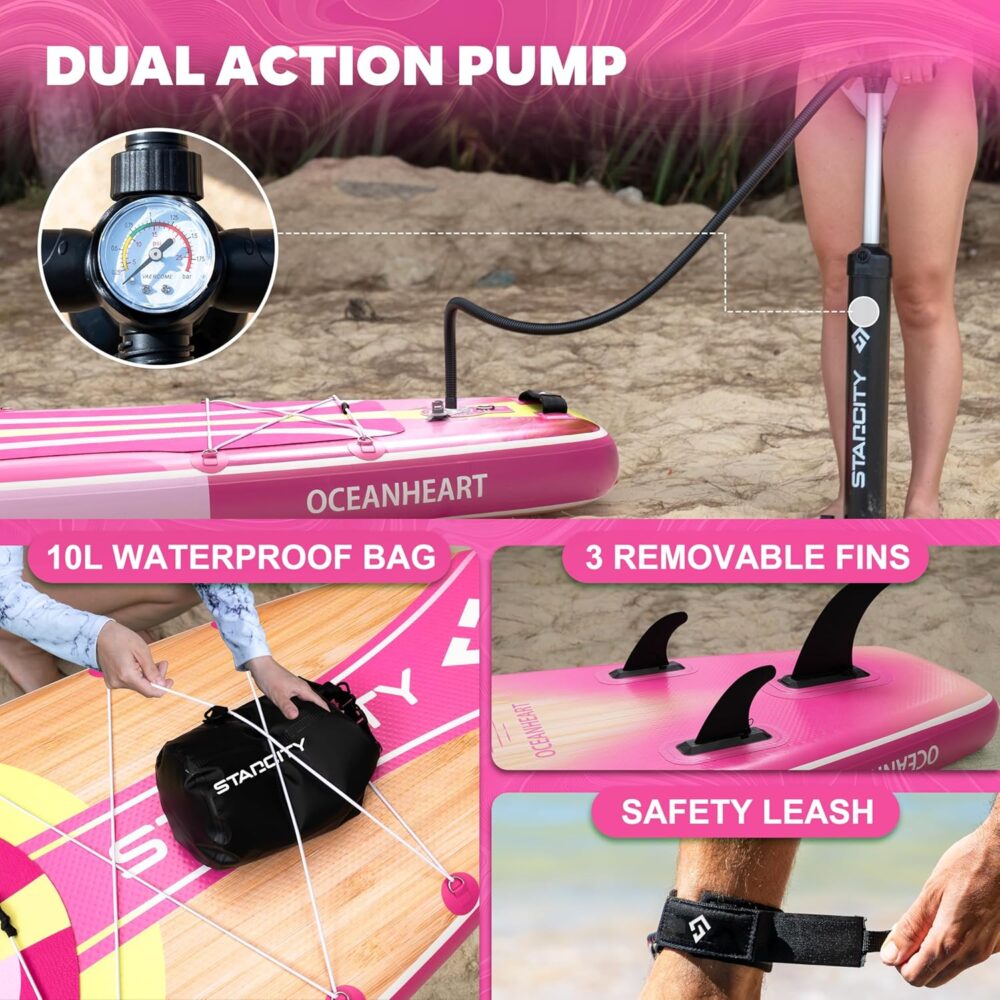 پدل برد استار سیتی STARCITY مدل OCEANHEART PINK - تصویر 4