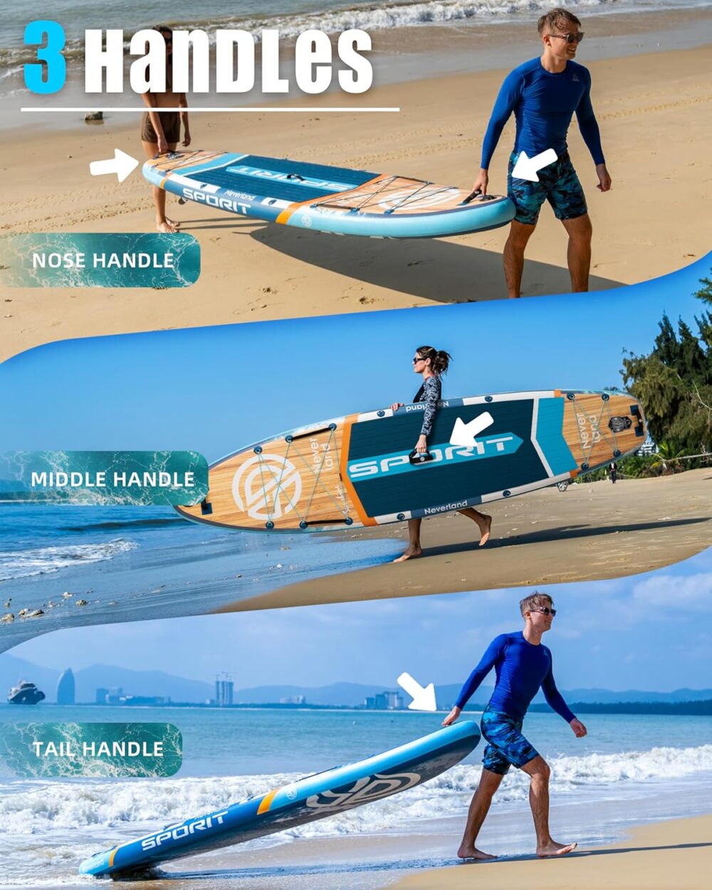 پدل برد اسپوریت SPORIT NEVER LAND مدل BLUE SEA - تصویر 4