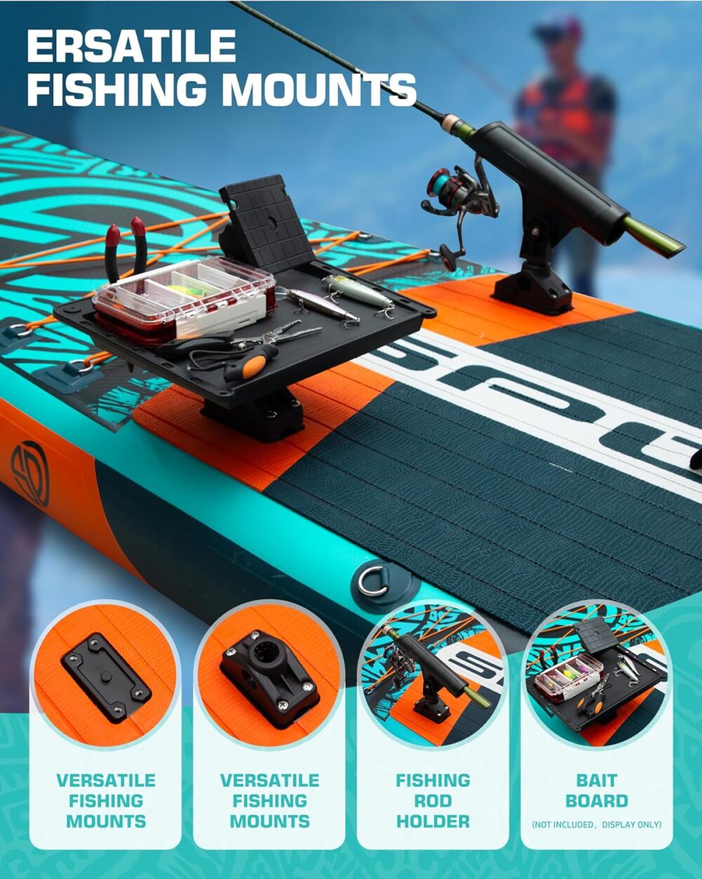پدل برد اسپوریت SPORIT AIR CRUISER مدل PRO FISHING طرح BLUE GREEN - تصویر 3