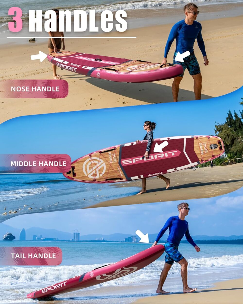 پدل برد اسپوریت SPORIT NEVER LAND مدل ROSE RED - تصویر 3
