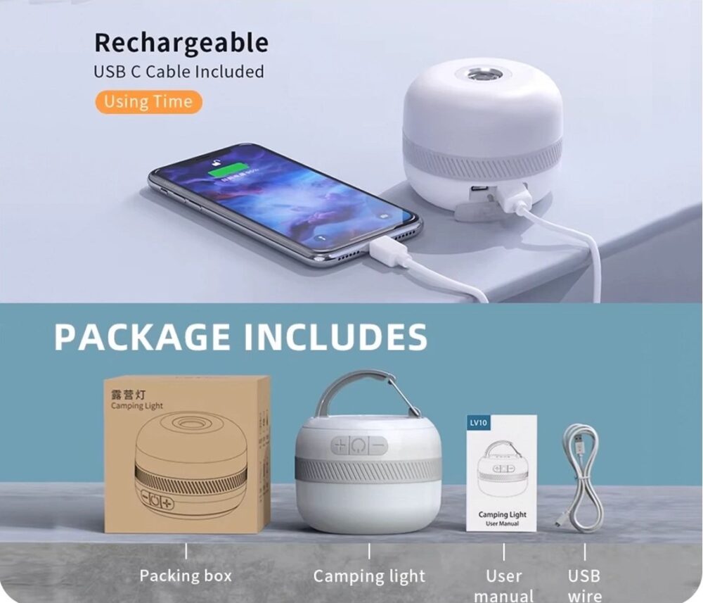 چراغ چادر شارژی مدل LV10 - تصویر 3