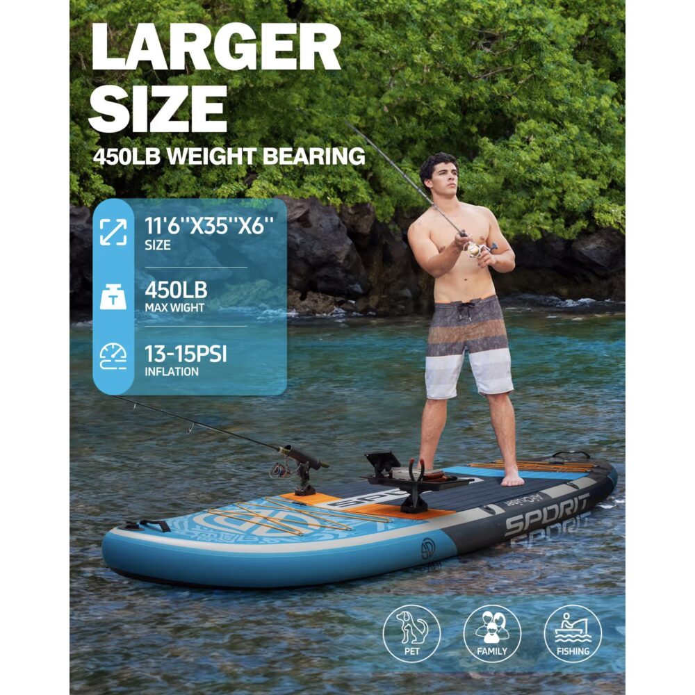 پدل برد اسپوریت SPORIT AIR CRUISER مدل PRO FISHING طرح BLUE GREY - تصویر 3
