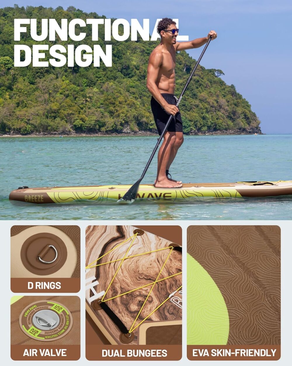 پدل برد BREEZE KHAKI برند Hiwave - تصویر 2