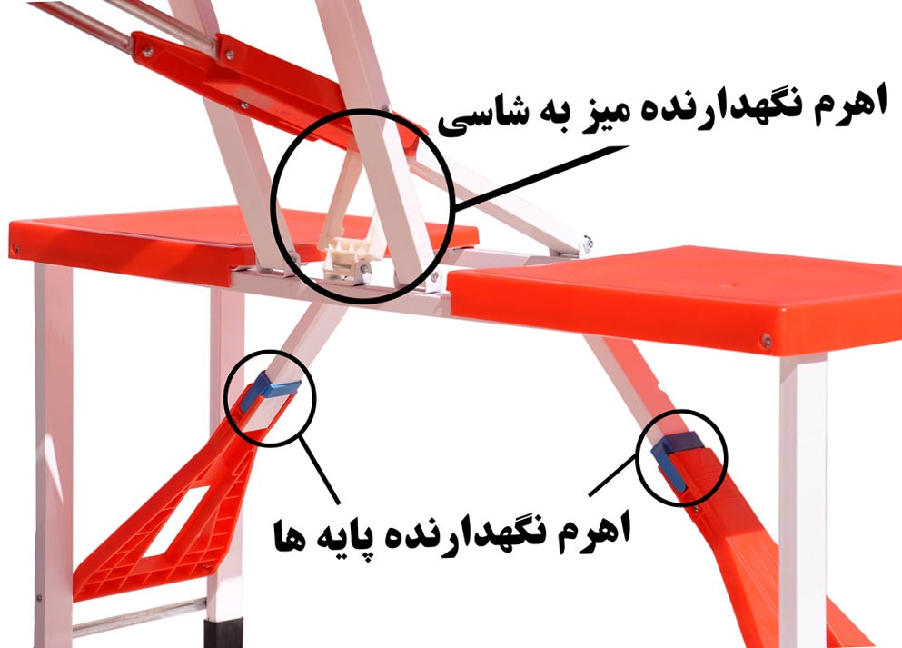 میز و صندلی 4 نفره تاشو رنگ سبز ارتشی - تصویر 7
