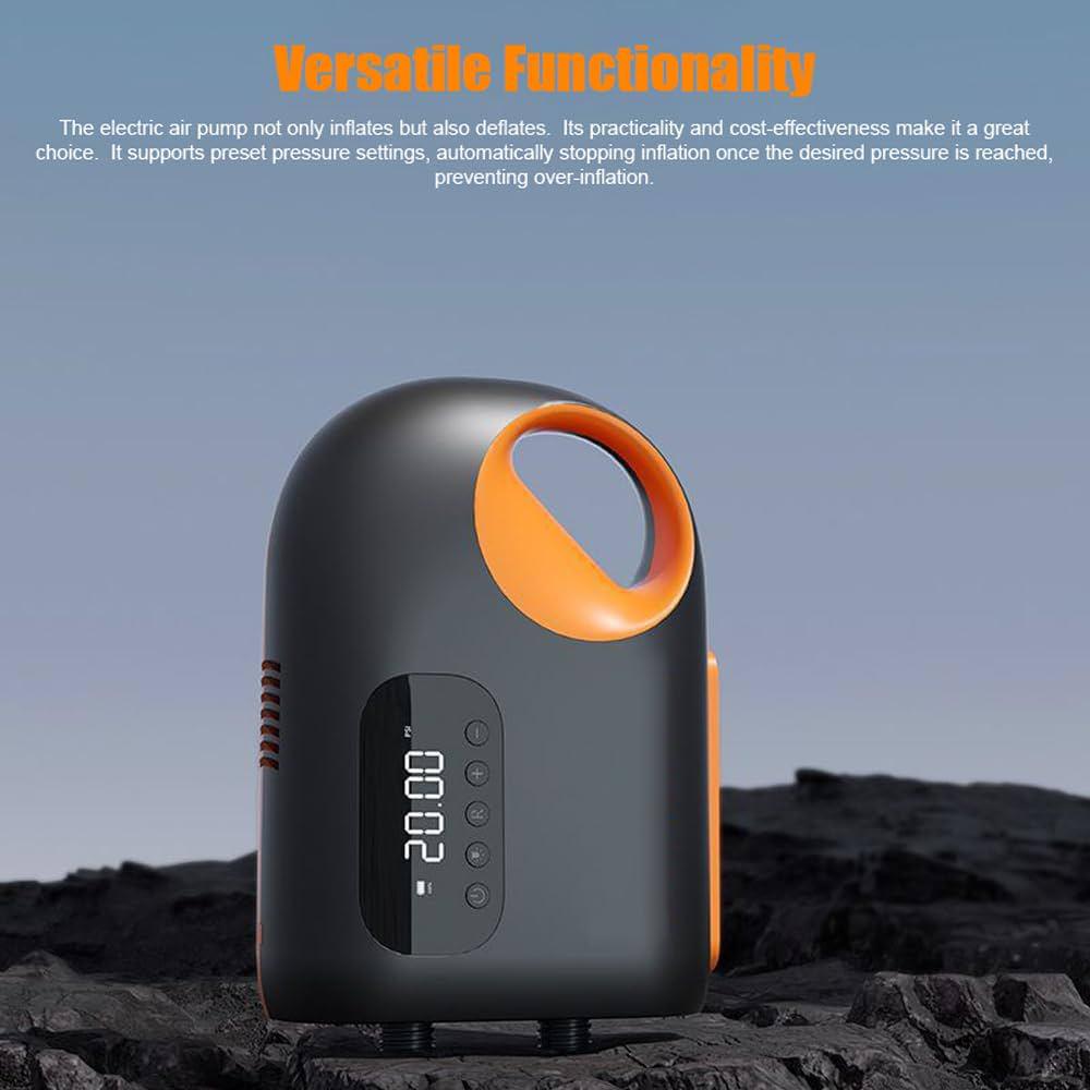 پمپ باد برقی قابل حمل پدل بورد با پاوربانک و چراغ LED - تصویر 3