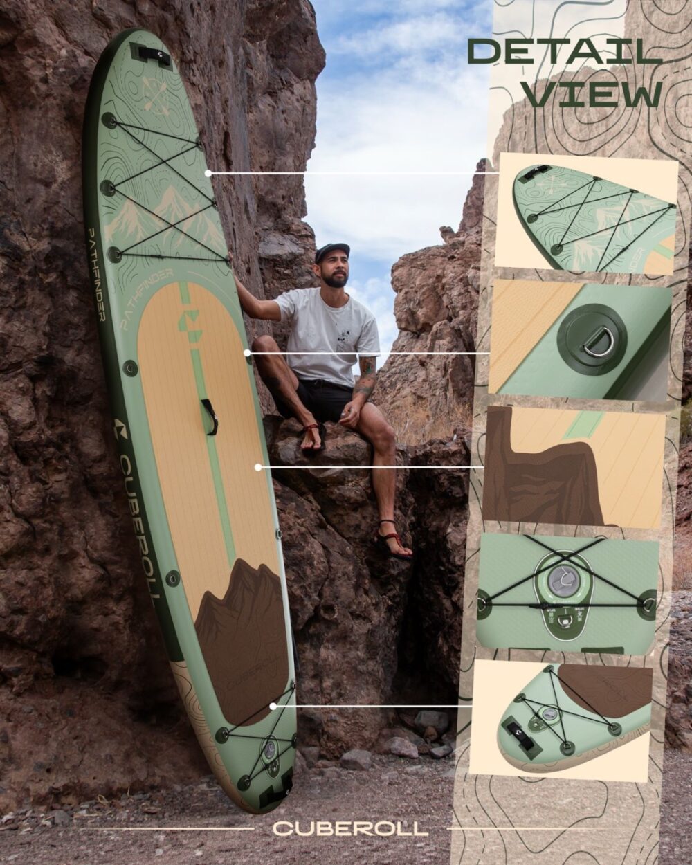 پدل بردبرند CUBEROLLمدل PATHFINDER GREEN - تصویر 3